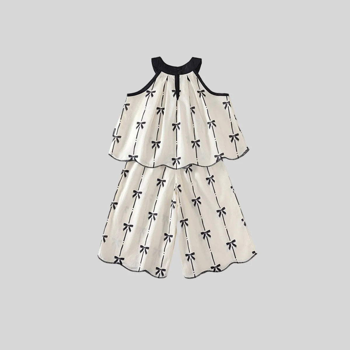 Sommer Zweiteiler – Koreanischer Baumwoll-Look mit Schleife