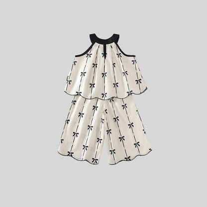Sommer Zweiteiler – Koreanischer Baumwoll-Look mit Schleife