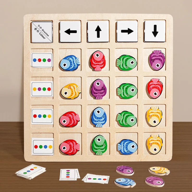 Montessori Lernspiel – „Richtungen erkennen“ Holzspiel zur Förderung logischen Denkens