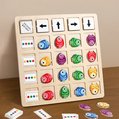 Montessori Lernspiel – „Richtungen erkennen“ Holzspiel zur Förderung logischen Denkens