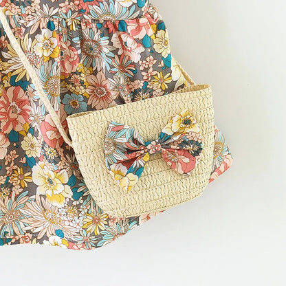 Sommer-Liebling für kleine Blumenmädchen – 2-teiliges Kleid mit Tasche