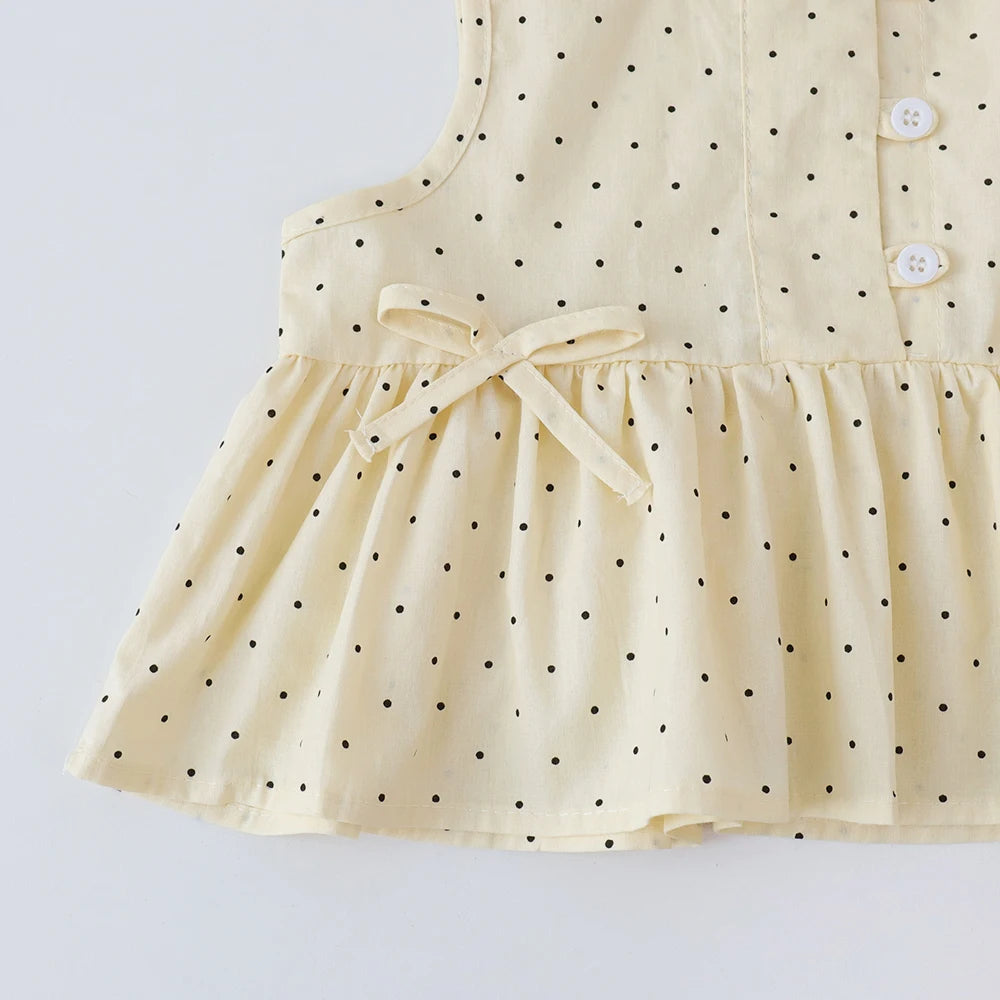 Süßes Sommer-Set für Mädchen – Polka Dot Top & Weite Hose