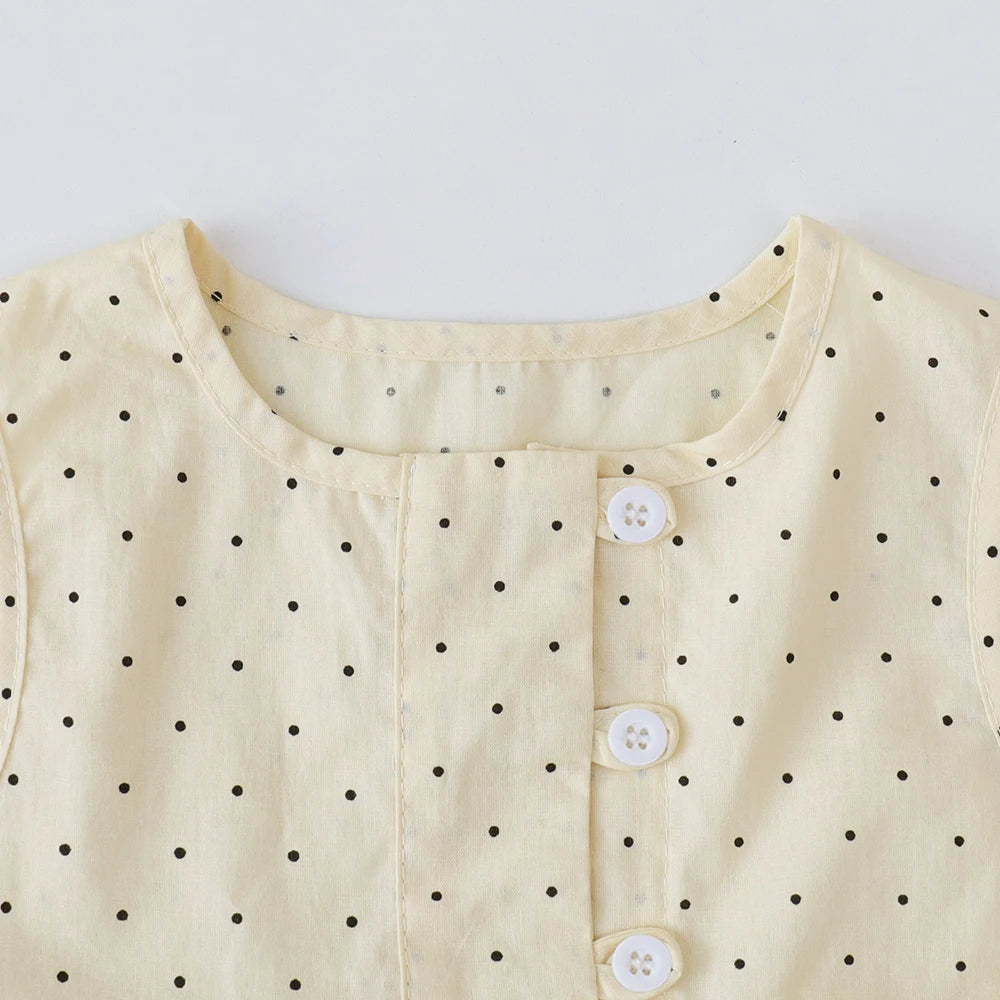 Süßes Sommer-Set für Mädchen – Polka Dot Top & Weite Hose