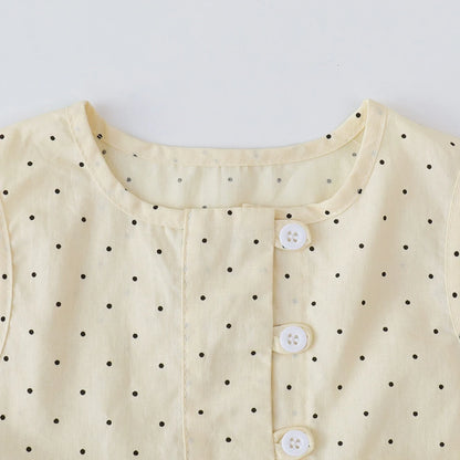 Süßes Sommer-Set für Mädchen – Polka Dot Top & Weite Hose