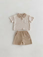 Sommer Baby Set mit Polokragen – Waffelshirt & Shorts