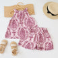 Sommer-Outfit für Mädchen – 2-teiliges Set mit Blumenmuster & Halterneck