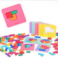 Montessori Puzzle-Battle – Farb- & Formenlernspiel mit Holzbausteinen