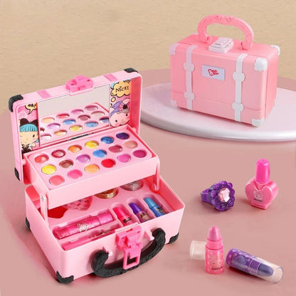 Kinder Schminkspielset – Prinzessinnen-Make-up Box mit Lippenstift & Lidschatten