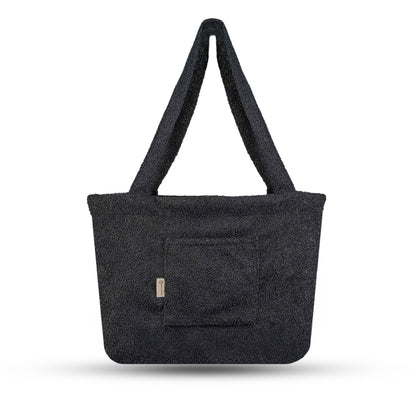 Shopper Mom Bag Bouclé Teddystoff- Ideal für den Alltag, Kinderwagen, Cross Shoulder