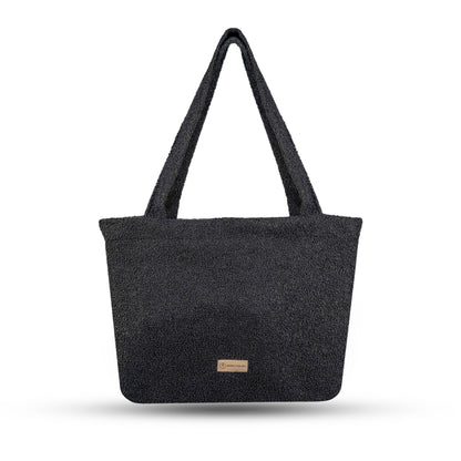 Shopper Mom Bag Bouclé Teddystoff- Ideal für den Alltag, Kinderwagen, Cross Shoulder