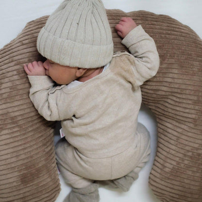 Stillkissen U-Form Cord mit abnehmbarem Bezug - ergonomisches Mondstillkissen