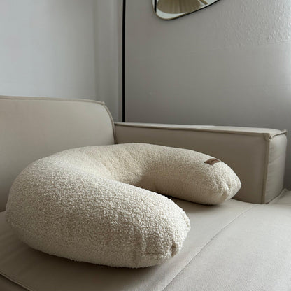 Stillkissen U-Form Teddystoff Bouclé mit abnehmbaren Bezug – ergonomisches Mondstillkissen