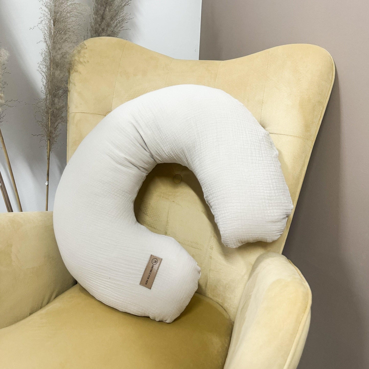 Stillkissen U-Form Musselin mit abnehmbaren Bezug – ergonomisches Mondstillkissen