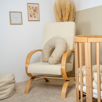 Stillkissen U-Form Teddystoff Bouclé mit abnehmbaren Bezug – ergonomisches Mondstillkissen