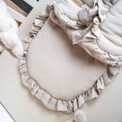 Babyschlafsack Cuddly Musselin mit Schleifen - ganzjähriger Puckschlafsack