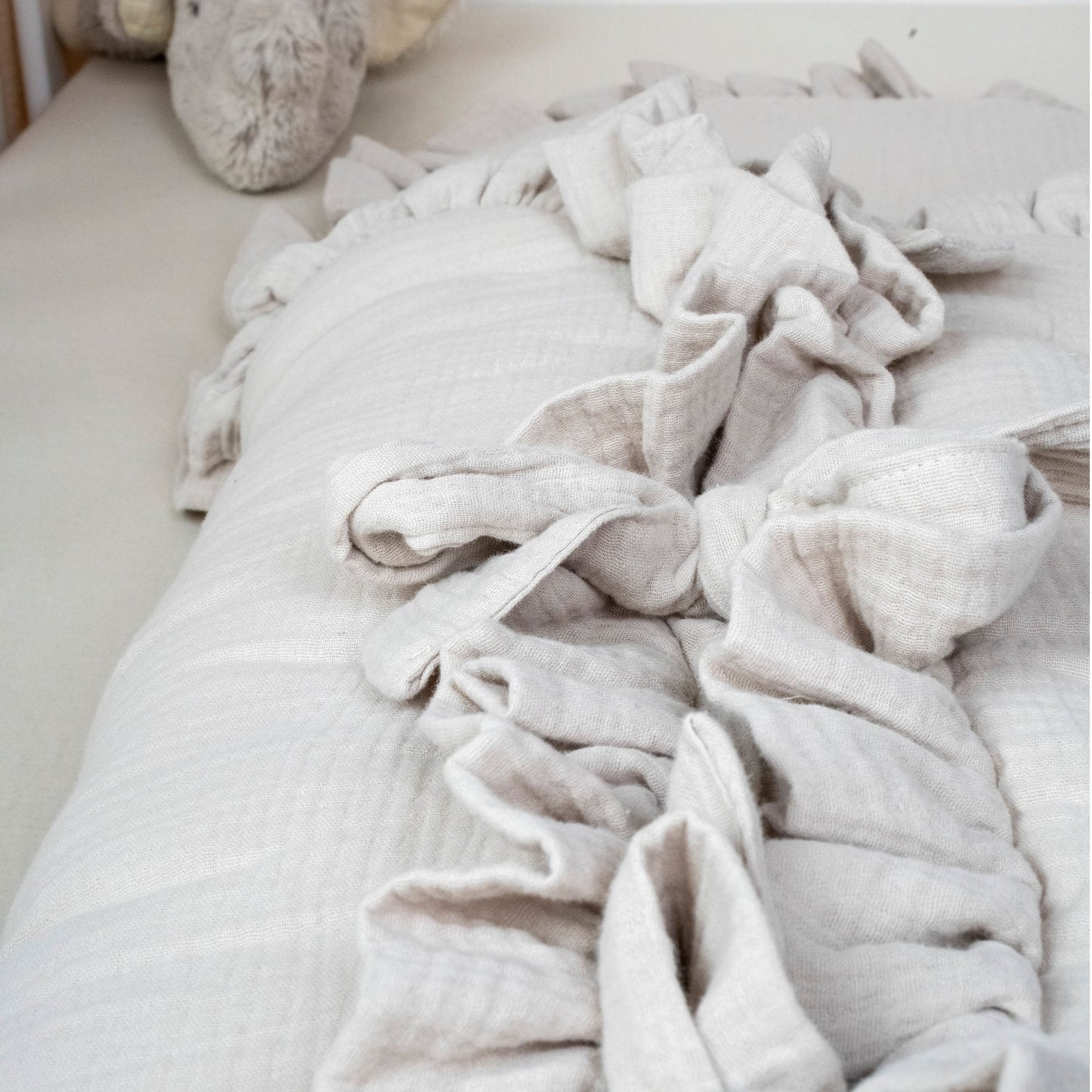 Babyschlafsack Cuddly Musselin mit Schleifen - ganzjähriger Puckschlafsack