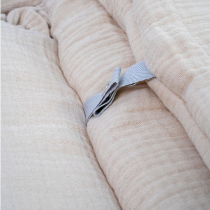 Babyschlafsack Cuddly Musselin mit Schleifen - ganzjähriger Puckschlafsack