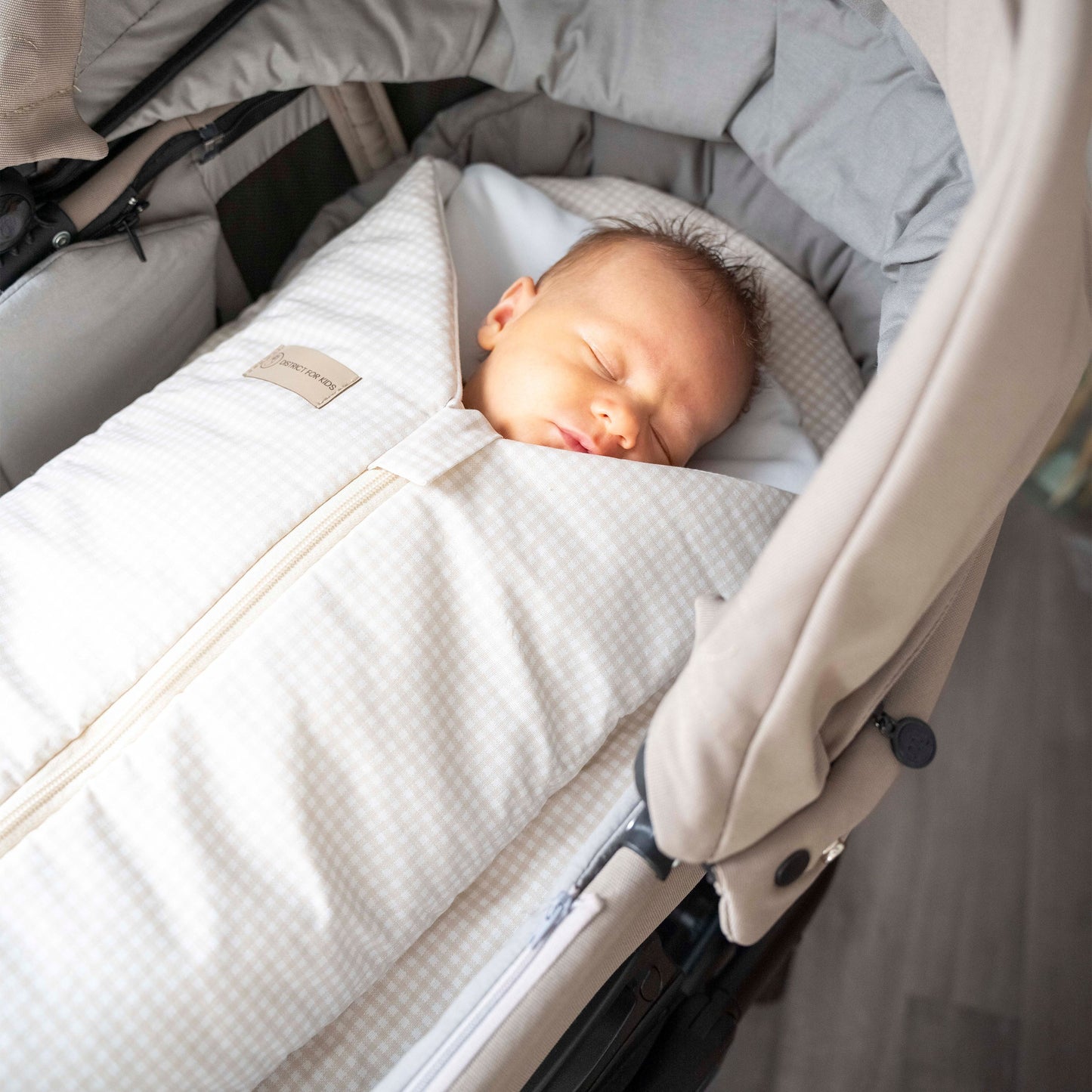 Pucksack Baumwolle kariert mitwachsend - Ganzjahresschlafsack & Einschlafhilfe