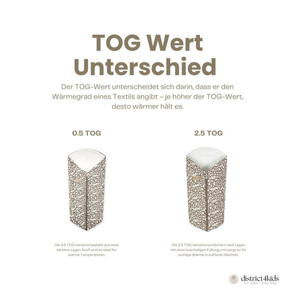 Pucksack Musselin Leopard mitwachsend - Ganzjahres Babyschlafsack