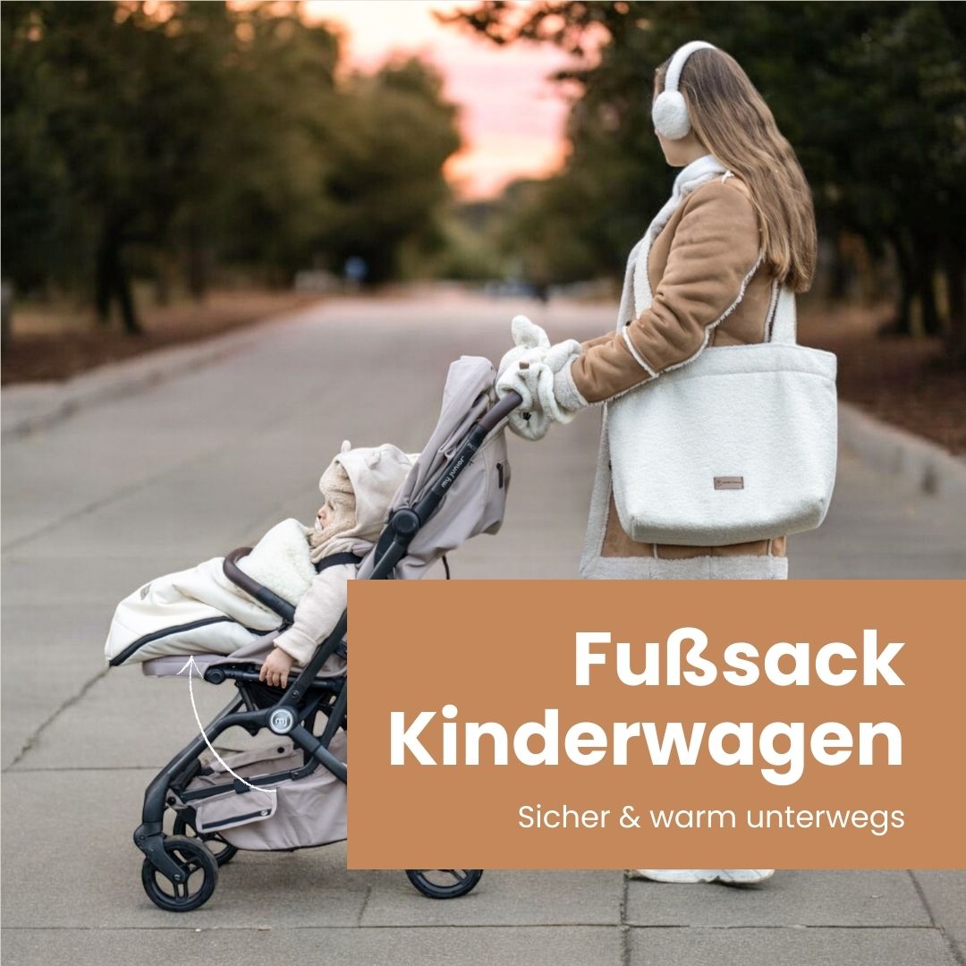 Winterfußsack wasserabweisend Innenfutter aus Merinowolle - Kinderwagen