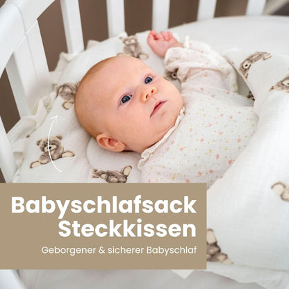 Babyschlafsack Dreamy Musselin Teddybär  – süßer Ganzjahresschlafsack