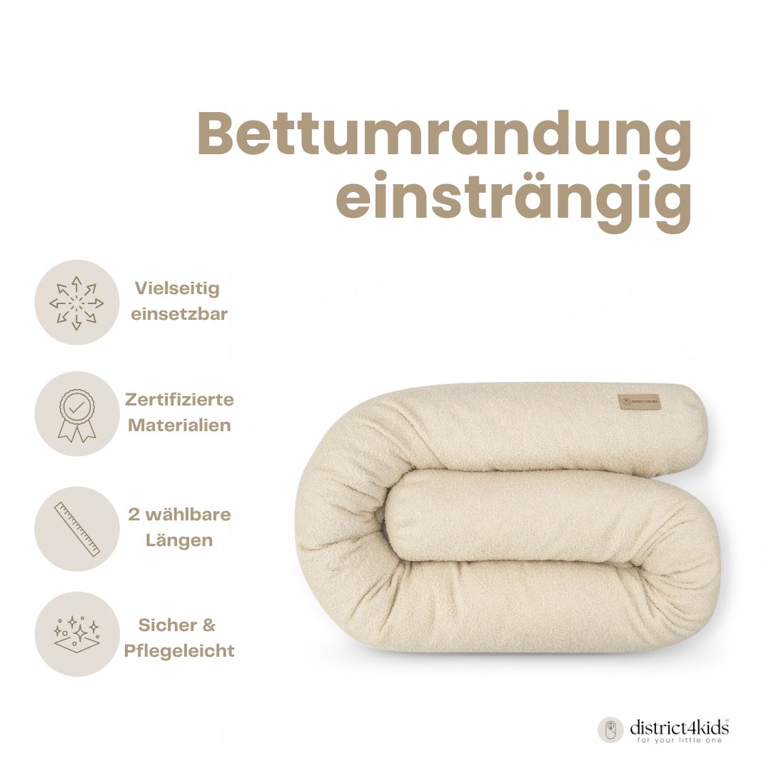 Bettschlange einsträngig Teddystoff Bouclé – Schutz & Vielseitig