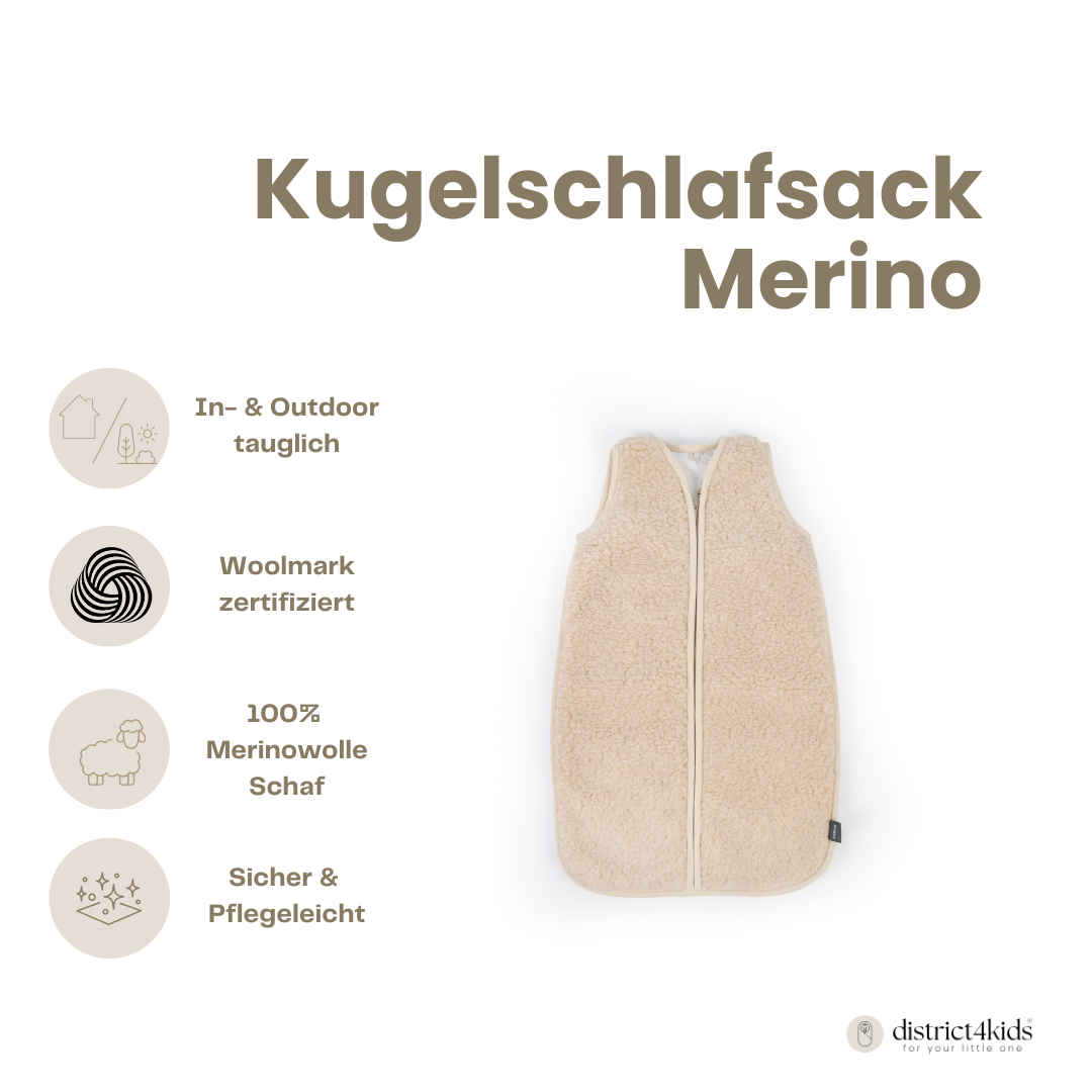 Babyschlafsack Merinowolle Wollwalk - natürlich warm & kuschelig