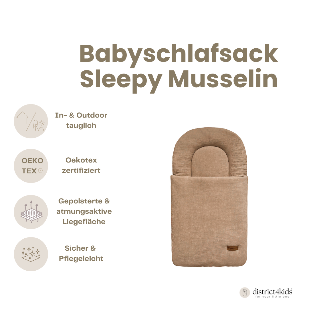 Babyschlafsack Sleepy Musselin – Atmungsaktiver Ganzjahresschlafsack