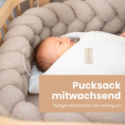 Pucksack Baumwolle kariert mitwachsend - Ganzjahresschlafsack & Einschlafhilfe