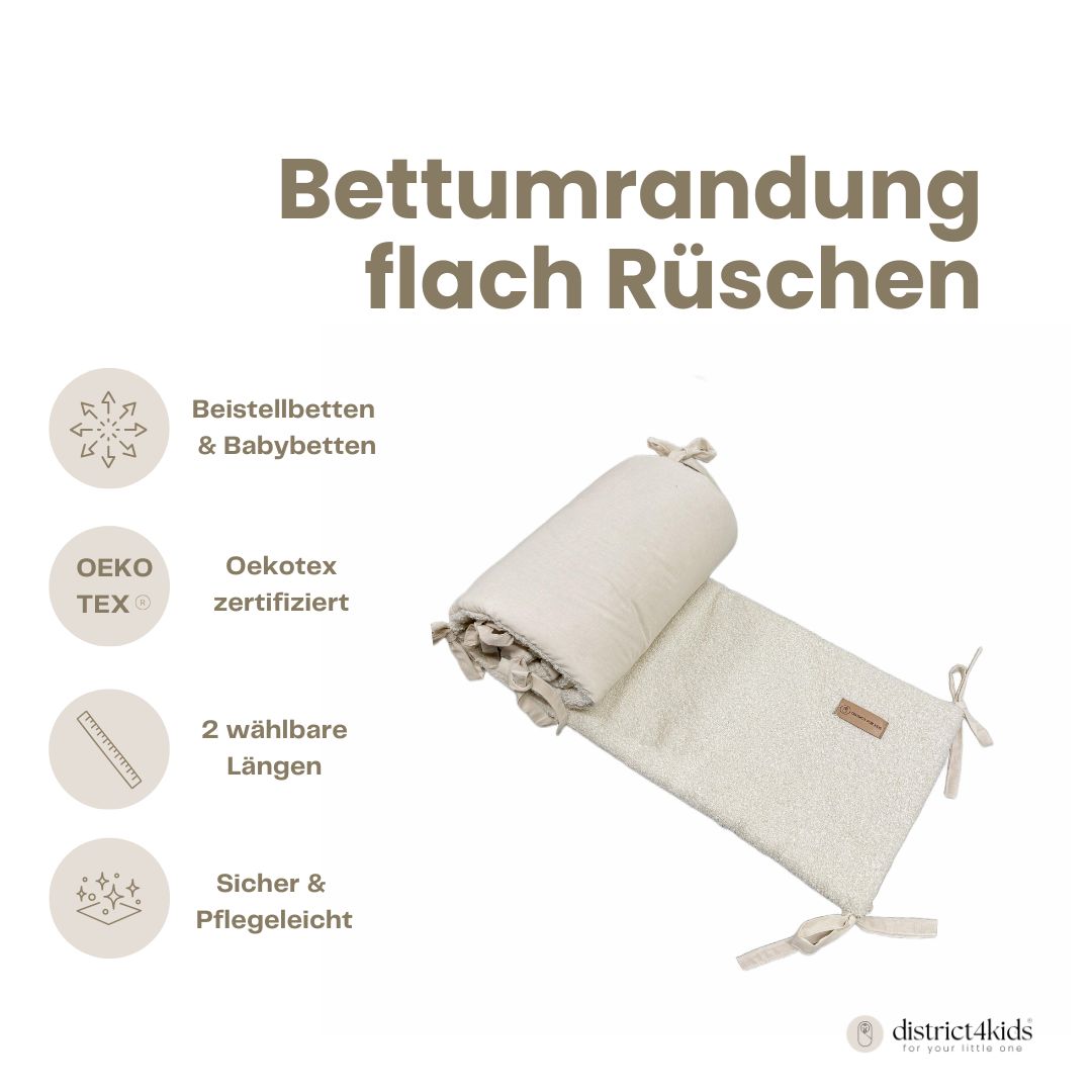 Bettumrandung Teddy Bouclé – Weiche Premium Umrandung für Baby- & Beistellbetten