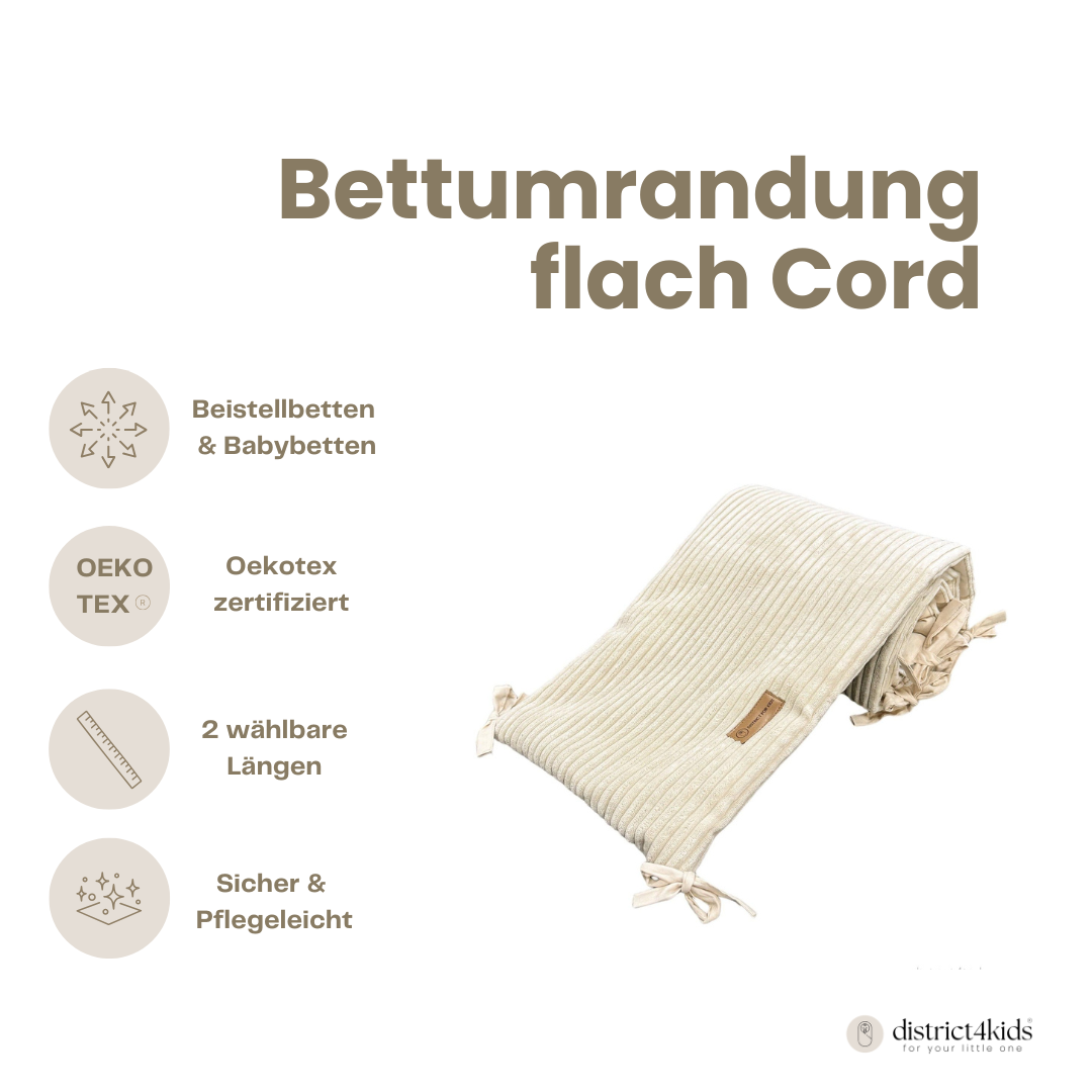 Bettumrandung Cord – Moderne & kuschelige Umrandung für Babybett & Beistellbett