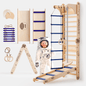 Apollo Schwedische Wand / Kletterleiter für kleine Astronauten + Mondschaukel-Set + Rutschbrett