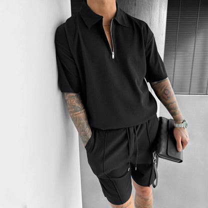 Herren Somer Polo Zipper