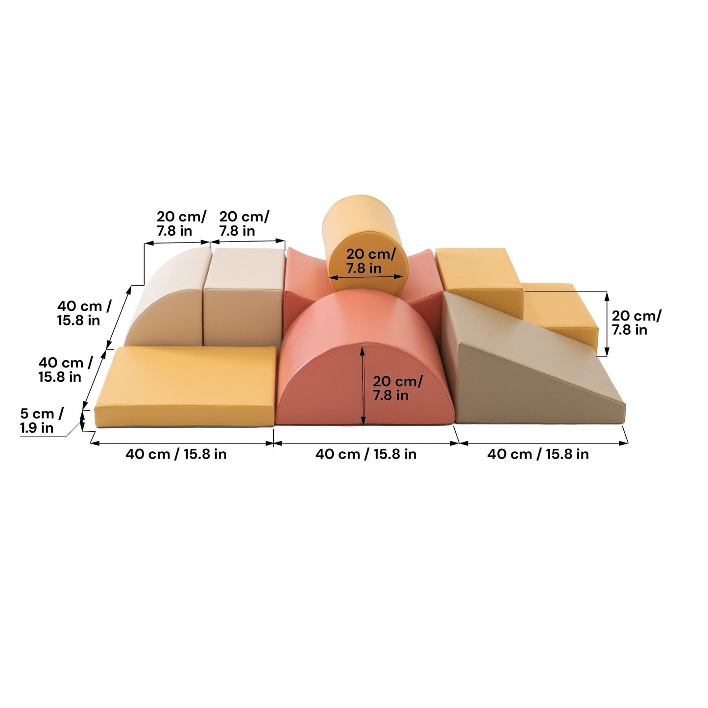 IGLU - 8-teiliges Softplay Bausteinset | Pastellrosa Abenteurer