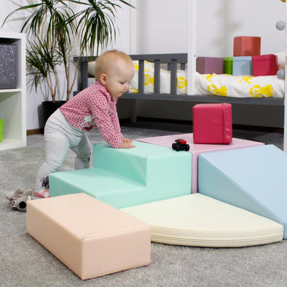 IGLU - 5-teiliges Softplay Bausteinset | Helles Pastell Eckkletterer