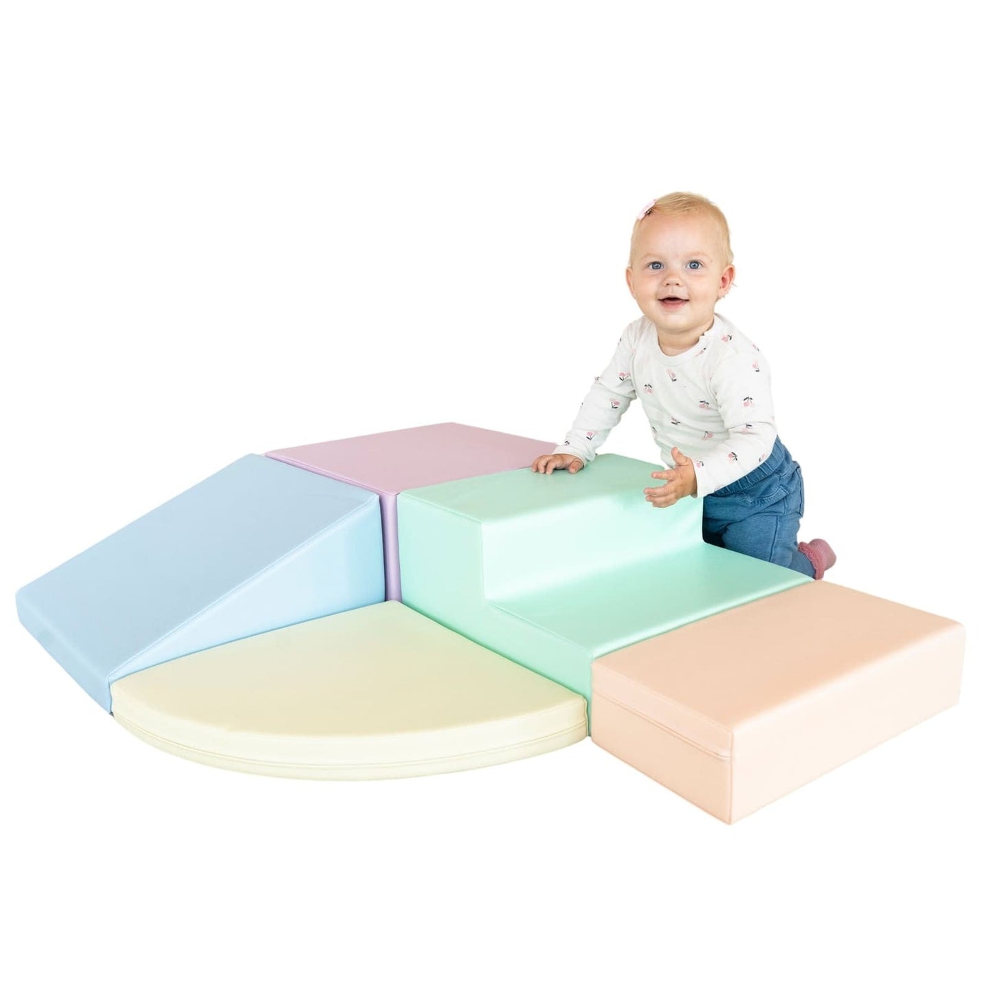 IGLU - 5-teiliges Softplay Bausteinset | Helles Pastell Eckkletterer