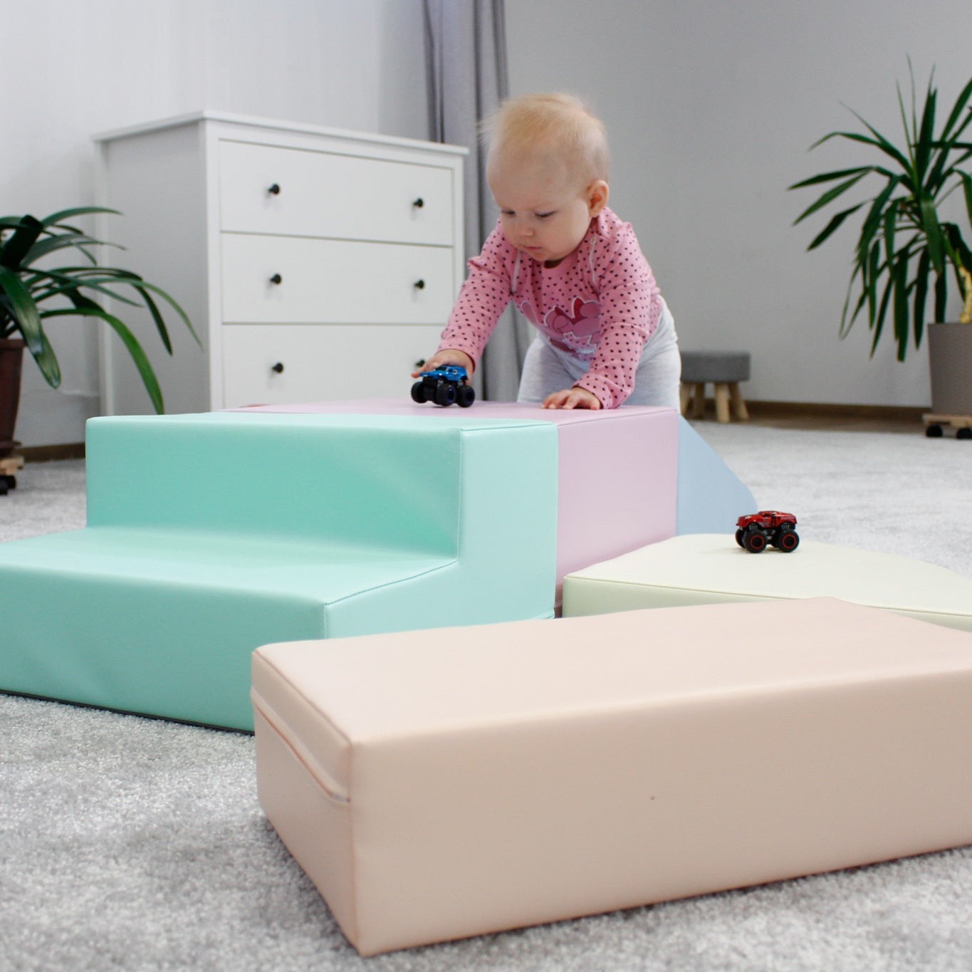 IGLU - 5-teiliges Softplay Bausteinset | Helles Pastell Eckkletterer
