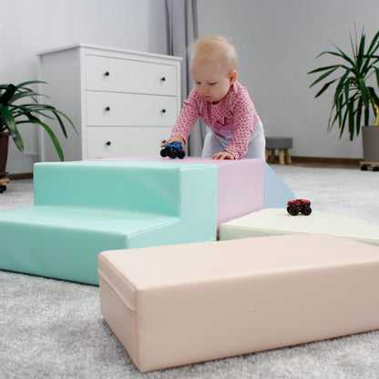IGLU - 5-teiliges Softplay Bausteinset | Helles Pastell Eckkletterer