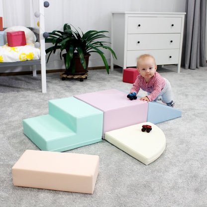 IGLU - 5-teiliges Softplay Bausteinset | Helles Pastell Eckkletterer