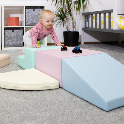IGLU - 5-teiliges Softplay Bausteinset | Helles Pastell Eckkletterer