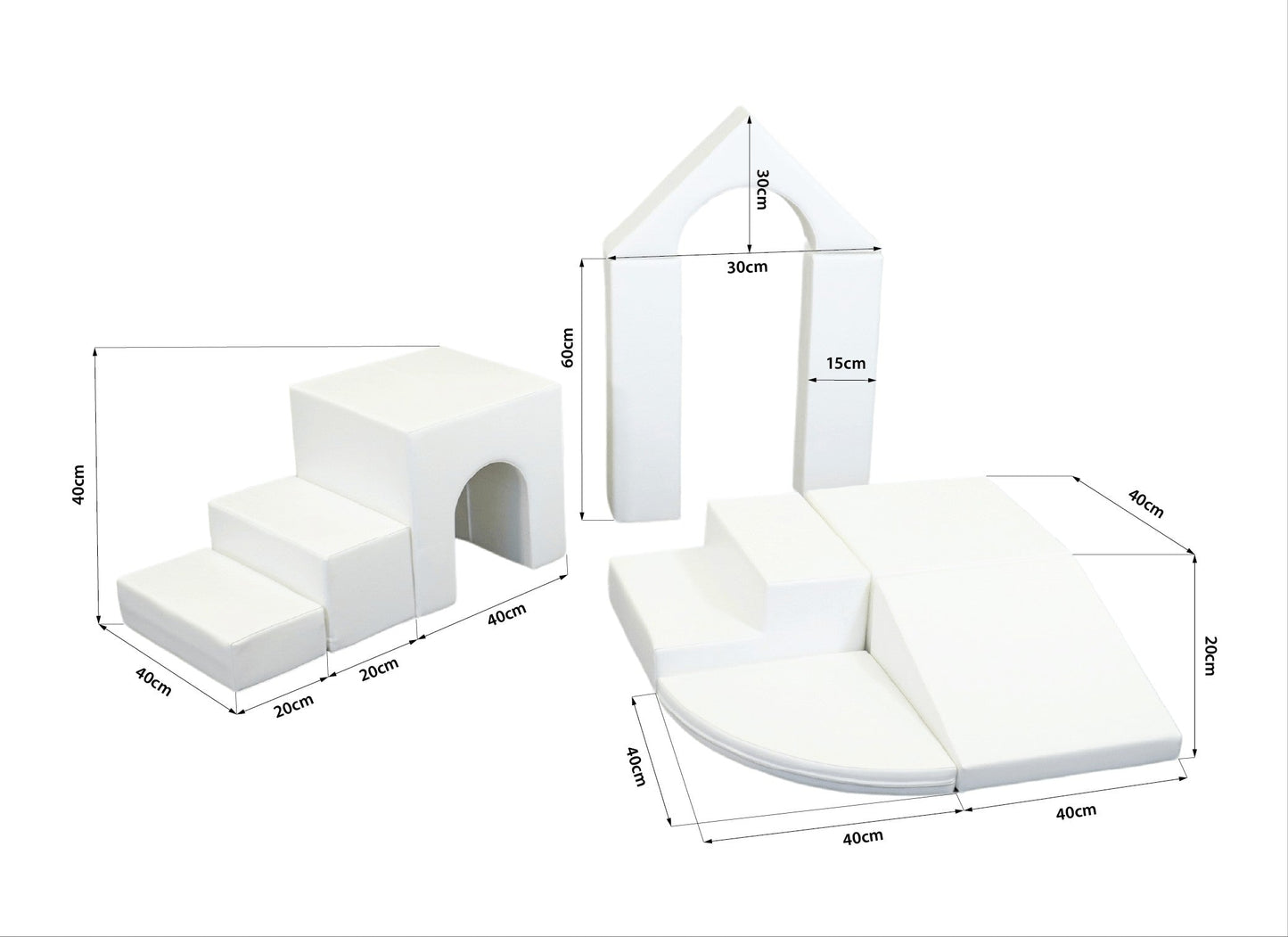 IGLU - 10-teiliges Softplay Bausteinset | Weiß Kreativität