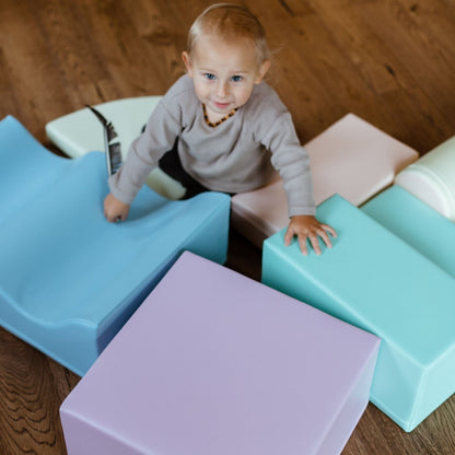 IGLU - 6-teiliges Softplay Bausteinset | Helles Pastell Explorer