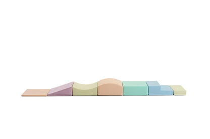 IGLU - 7-teiliges Softplay Bausteinset | Helles Pastell Krabbelspaß