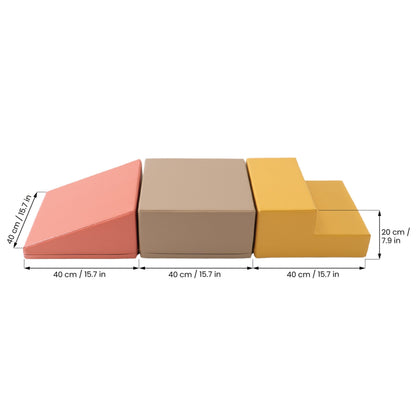 IGLU - 3-teiliges Softplay Bausteinset | Pastellrosa Mini Climbie