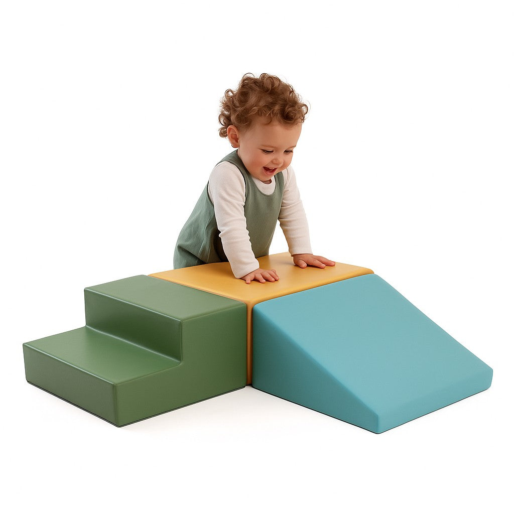 IGLU - 3-teiliges Softplay Bausteinset | Pastelltürkis Mini Climbie
