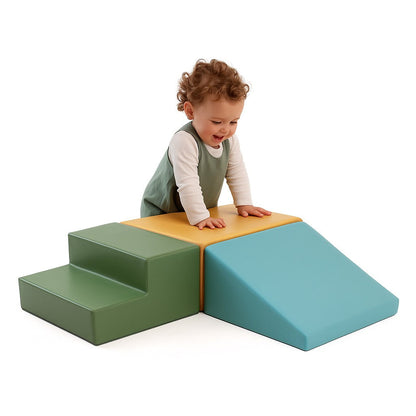 IGLU - 3-teiliges Softplay Bausteinset | Pastelltürkis Mini Climbie