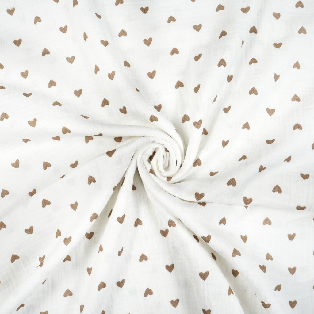 Bettwäsche gebrauchsfertig Musselin Herzen braun – Weich & Atmungsaktiv