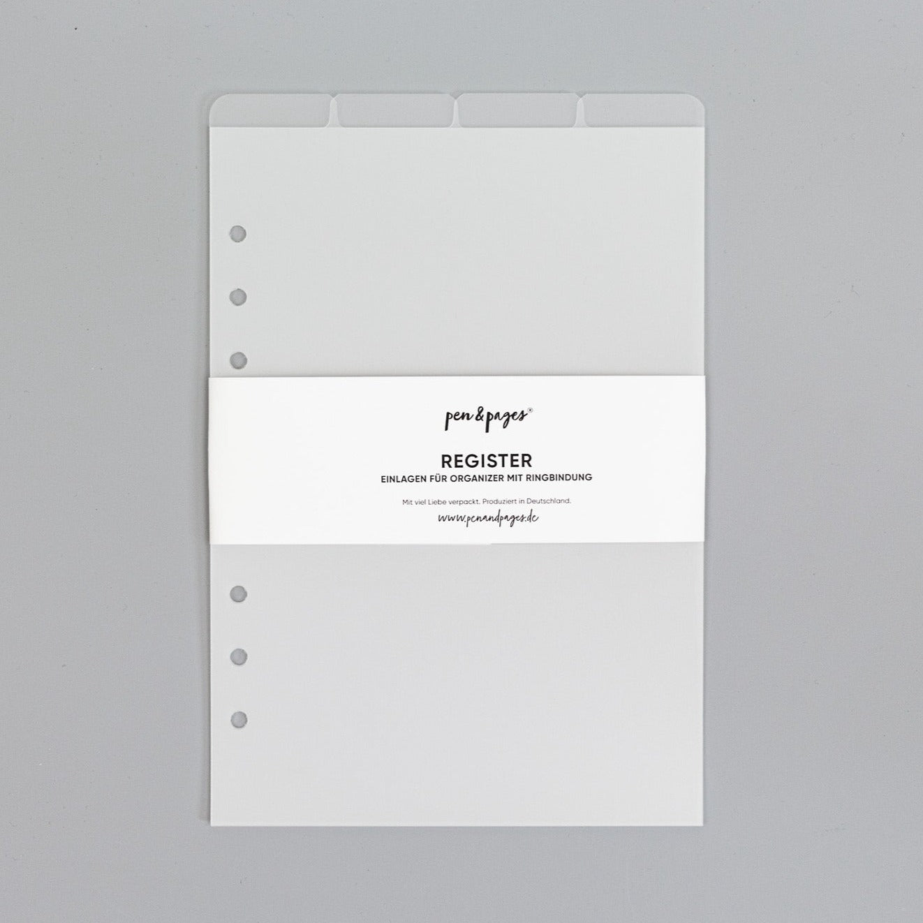 Register für Ringplaner - Tabs oben - "schwarz & transparent" - Din A5 & Personal