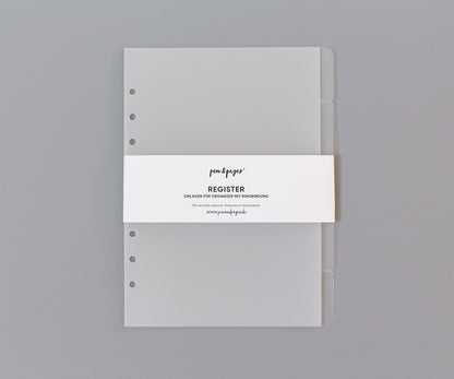 Register für Ringplaner - Tabs rechts - "schwarz" & "transparent" - Din A5 & Personal