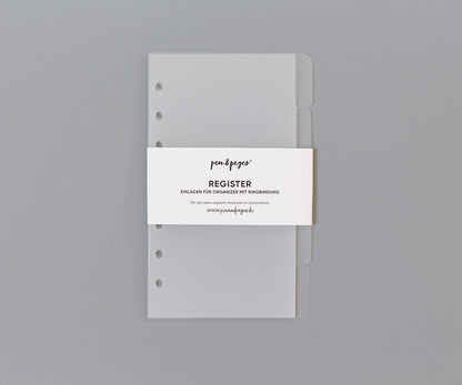 Register für Ringplaner - Tabs rechts - "schwarz" & "transparent" - Din A5 & Personal